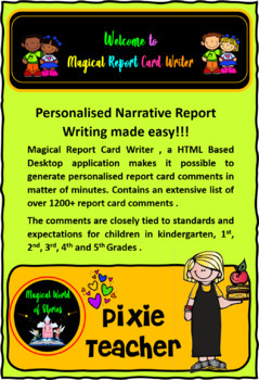 Preview of Free Report Card Writer ( IB PYP )