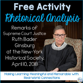 Preview of Free Rhetorical Analysis Lesson with Ruth Bader Ginsburg Speech