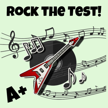 Preview of Free Rock the Test Poster for Your Classroom Decor During State Testing