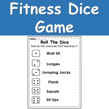 Preview of Free Roll The Dice Exercise Fitness Game - Physical Education - PE - Brain Break