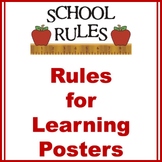 Free Back to School Classroom Rules for Learning Posters -