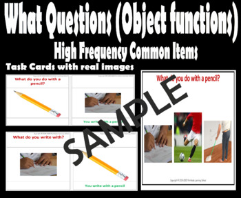 Preview of FREE SAMPLE Object Functions WHAT Questions - High Frequency Common Items