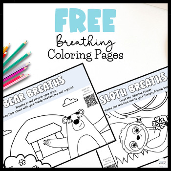Preview of Free SEL Mindfulness Coloring Pages for Kids | Deep Breathing Exercises