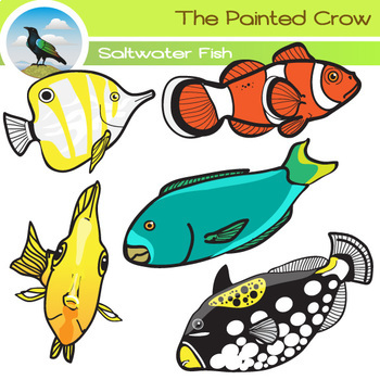 Preview of Free Saltwater Fish Clip Art Set