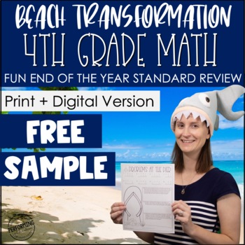Preview of Free Sample 4th Grade Math Test Prep | Math Spiral Review Worksheets