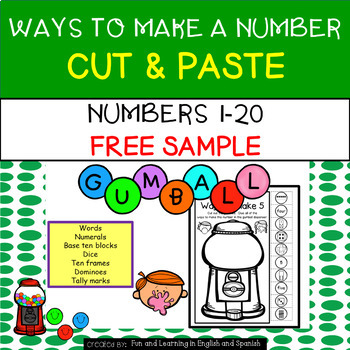 Preview of Ways To Make A Number 1-20 - Cut & Paste w/ Digital Option - Distance Learning