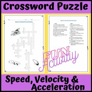 Preview of Crossword Puzzle: Speed, Velocity & Acceleration