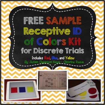 Preview of Free Sample Discrete Trial Kit: Receptive ID of Colors (Autism, ABA)