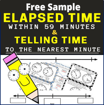Preview of Free Sample: Elapsed Time Word Problems and Telling Time to the Nearest Minute
