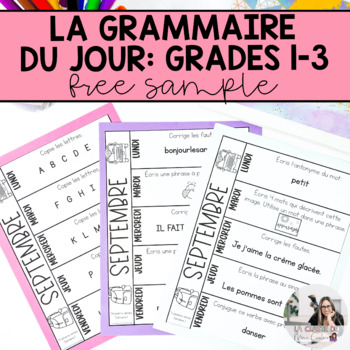 Preview of Free Sample: French Grammar Activities for Grades 1, 2, 3