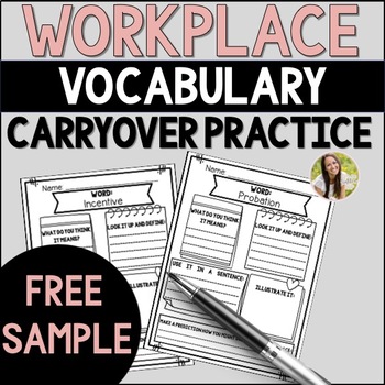 Preview of Free Sample Job Skills Workplace Vocabulary Transition to Employment Worksheets