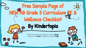 Preview of Free Sample Page of NEW AB 2022 Grade 3 Curriculum PE & Wellness Checklist