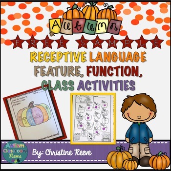 Preview of Free Sample: Receptive Vocabulary Activities for Fall: Feature Function Class