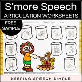 Free Sample S'more Speech No Prep Worksheets -TH