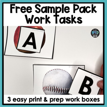 Preview of Free Sample Task Boxes for Vocational Skills Work Bins Special Education