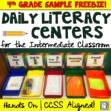4th Grade Daily Literacy Centers FREEBIE