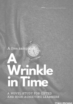 Preview of Free Sample of A Wrinkle In Time Novel Study