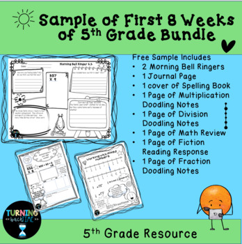 Preview of Free Sample of First 8 Weeks of 5th Grade Bundle(Everything you need)