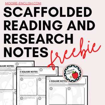 Preview of Free Scaffolded Reading & Research Notes: Help Students Independently Annotate!