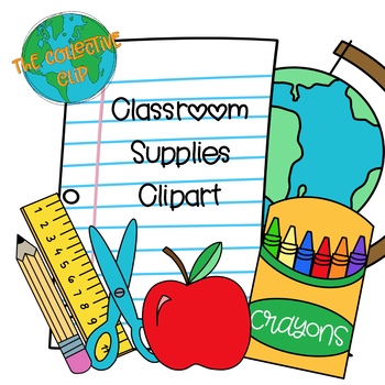 school supplies background clipart
