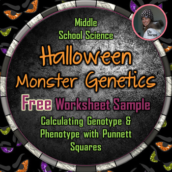 Preview of Free Science Halloween Activity: Genotype and Phenotype Punnett Square Worksheet