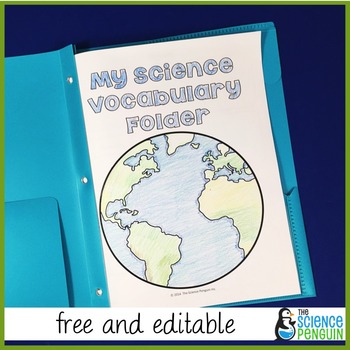 Preview of Free Science Vocabulary Folder