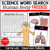 Free Science Word Search & Vocabulary Cards Human Body Systems