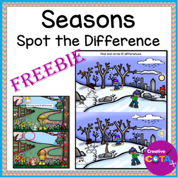 Preview of Free Seasons Spot the Difference Visual Perceptual Activities