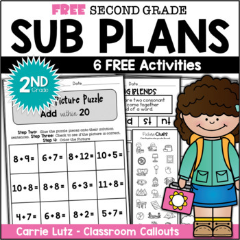 Preview of Free Second Grade Emergency Sub Plans - No Prep