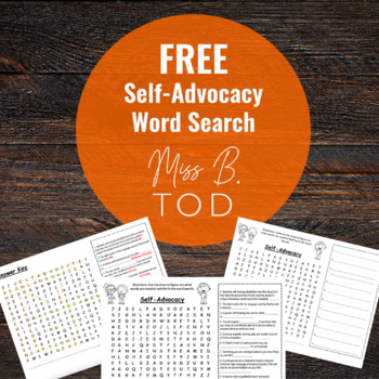 Preview of Free Self-Advocacy Word Search