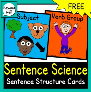 Preview of Free Sentence Science Structure Cards Subject and Verb Group