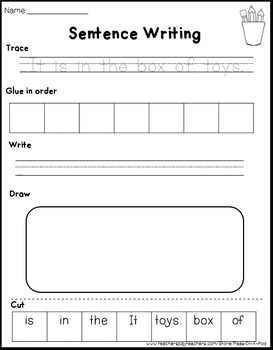 sentence building worksheets free by peas in a pod tpt