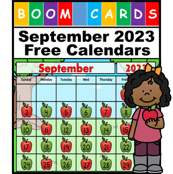 Preview of Free September 2023 Calendar Decks - Digital Calendar BOOM CARDS