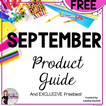 Preview of Free September Product Guide for 2nd, 3rd, 4th Grade