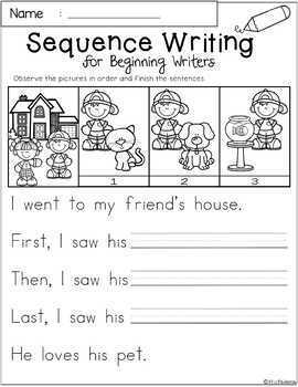 free sequence writing for beginning writers by miss faleena tpt