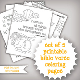 Free! Set of 5 Bible Memory Verse Coloring Pages for Kids