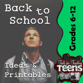 Free Set of Back to School Ideas & Printables (Grades 6-12)