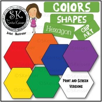 Preview of Shapes Hexagon Clip Art,  Simple Colors