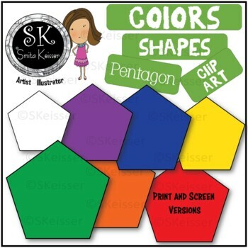 Preview of Shapes Pentagon Clip Art,  Simple Colors