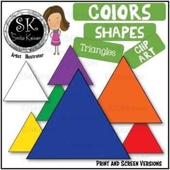 Preview of Shapes Triangle Clip Art,  Simple Colors