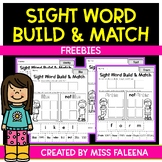Free Sight Word Build and Match