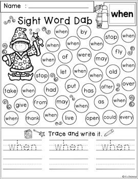 Free Sight Word Dab by Miss Faleena | TPT