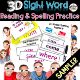 Free Sight Word Practice 3D Reading and Spelling Cards Kin