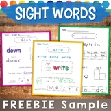 Free Sight Word Practice Pages 