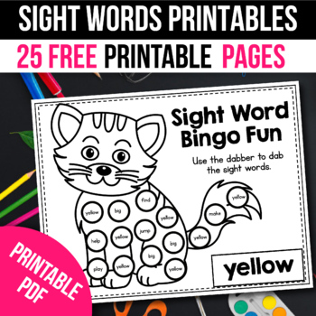Preview of Free Sight Word Practice Worksheets Summer Preschool