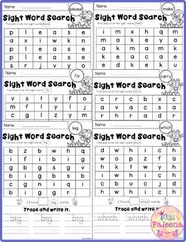 Free Sight Word Search by Miss Faleena | Teachers Pay Teachers