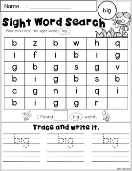 Free Sight Word Search by Miss Faleena | Teachers Pay Teachers