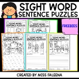 Free Sight Word Sentence Puzzles