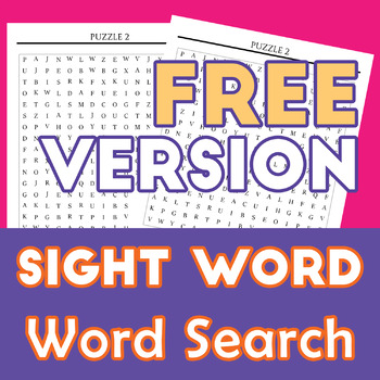 Free Sight Word Word Search Game V3 Printable by Mark Williams | TpT