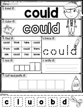 Free Sight Words Worksheets - Sight Word Practice Pages by ...